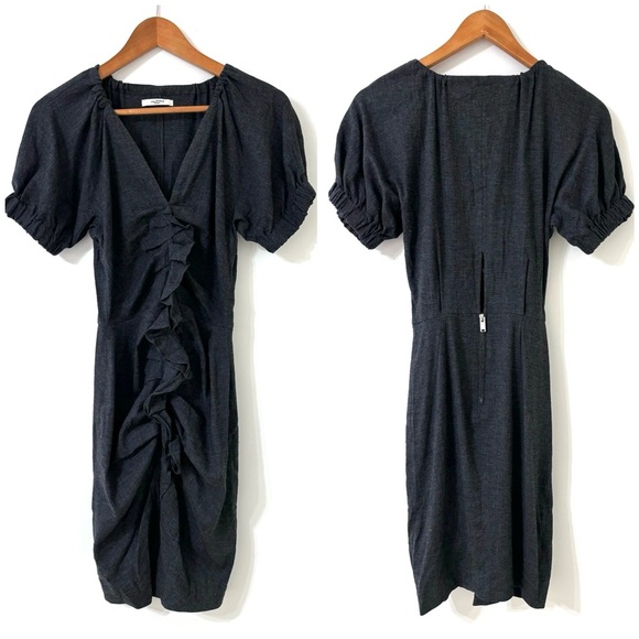 Isabel Marant Etoile Oya Linen Blend Ruffle Front Dress - Picture 2 of 7